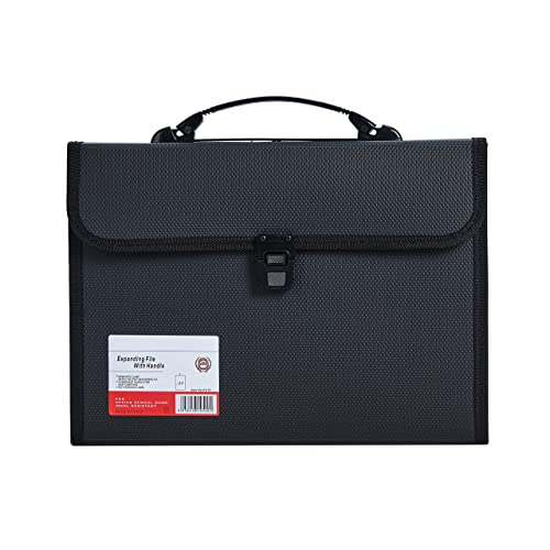 Fanwu Legal Size 13 Pocket Accordian File Organizer Expanding File Folder For Fc A4 Paper, Briefcase File Case With Durable Handle & Buckle Closure For School Home Business (Black) #TOP1