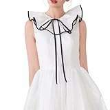 Genérico Elegante chal volantes cuello desmontable capas femenino accesorio mujer (White, One Size)