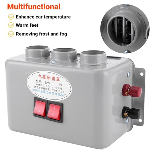 Image of Portable Heater for Car 3 Hole 600W-800W Fast Heating Winter Warmer Compact with Dual Gear Switch Defrosting Heating