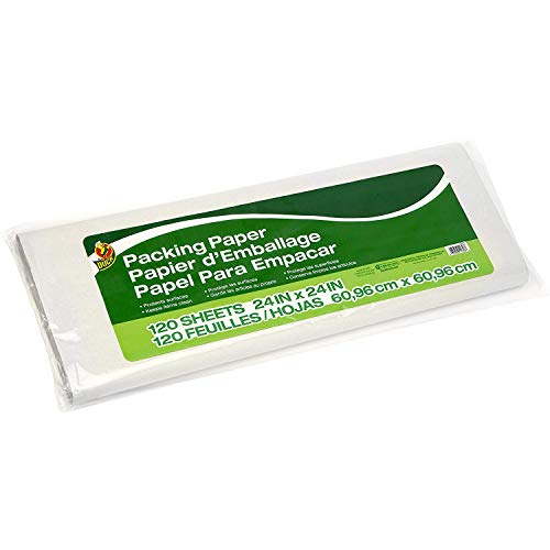 Duck Brand Packing Paper, 24 Inch x 24 Inch Sheets, White (1139951), 120 Count