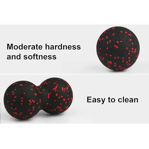 FaszienRolle Set enthält Massageball, Erdnuss-Lacrosse-Ball, Faszien-Roller für Wirbelsäule, Nacken und Rücken Entlastung, Deep Tissue Massage, Release, und Flexibilität (Rot-Zweiteiler Satz)