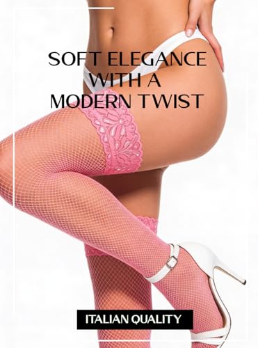 Image of Mila Marutti Fishnet Thigh High Stockings for Women with Lace Top | Fish Net Stockings Lingerie | Colored Fishnets