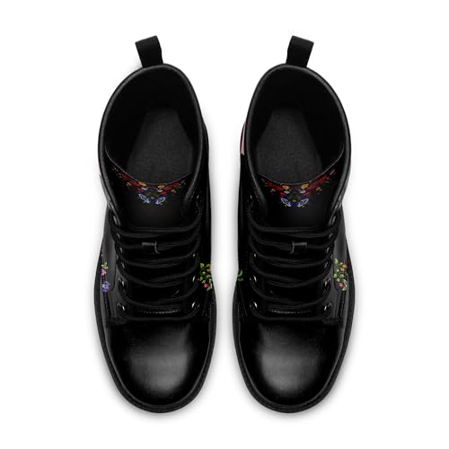 Fashion Floral Ankle Boots for Women Stylish Comfort Combat Bootie Gift Lightweight Waterproof Durable Winter Footwear3