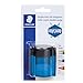 STAEDTLER Metal Double Hole Sharpener with Oval Tub - Manual Pencil Sharpener for Regular & Large Pencils, Makeup Pencils - 2 Sizes with Hinged Lid (Assorted Colors)