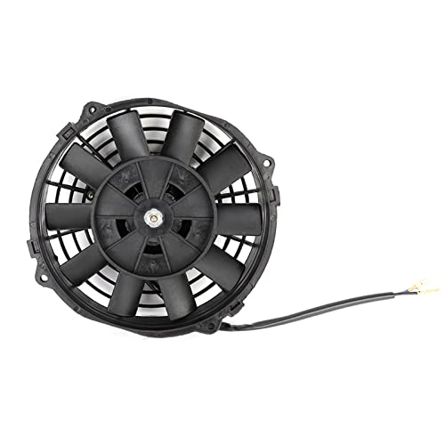Ventola Sottile da 7 Pollici Ventola di Raffreddamento del Radiatore Elettrica Push Pull Thermo 12V con Kit di Montaggio Universale Nero