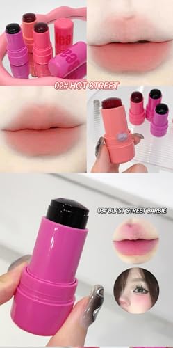Image of Gege Bear 2-in-1 Jelly Tint Cheek Blush Stick - Hydrating & Lightweight Lip and Cheek Tint, Long-Lasting Natural Matte Blush, Buildable Cream Blush Stick for Women, Smooth Blendable Makeup, Multipurpose Makeup for Women's Beauty Routine (04-ICE EXTRACT GRAPES, 7g)