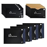 Sariok 16 RFID Blocking Sleeves, 12 Credit Card Holders & 4 Passport Protectors Anti Theft Identity Protection Smart Premium Sleeve for Men Women Wallet Purse