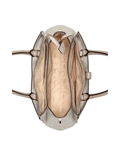 GUESS Zamira Luxury Satchel, Dark Taupe Logo3