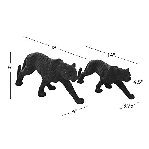 Escultura decorativa de leopardo en polystone, juego de 2 piezas miniatura 6