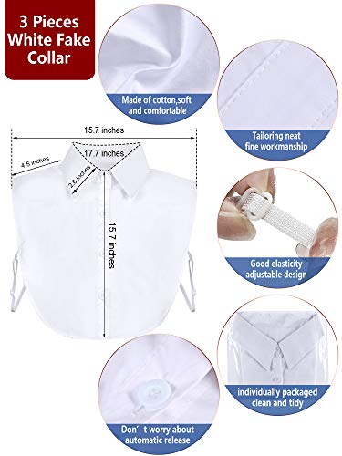SATINIOR 3 Pieces Fake Collar Women Detachable Dickey Blouse Half Shirts Collar2