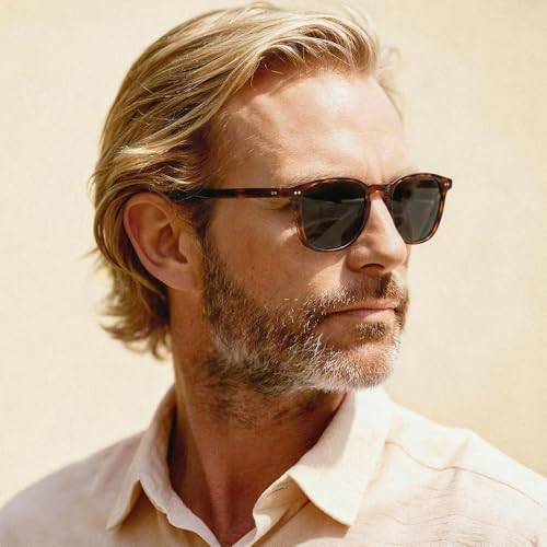 Image of CARFIA Retro Cool Acetate Polarized Sunglasses for Men UV Protection, Outdoor Fashion Driving Eyewears Male Square Sunnies