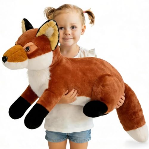 Image of BENINY Giant Fox Stuffed Animal 30 inch, Large Stuffed Foxes Plush Toy, Fluffy Toy Birthday Gifts Throw Pillow for Kids - Sweet Companion