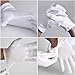 100% Cotton Gloves, White Cotton Gloves for Women Dry Hands Eczema Serving - Archival Coin Jewelry Inspection Gloves(1 Pairs)