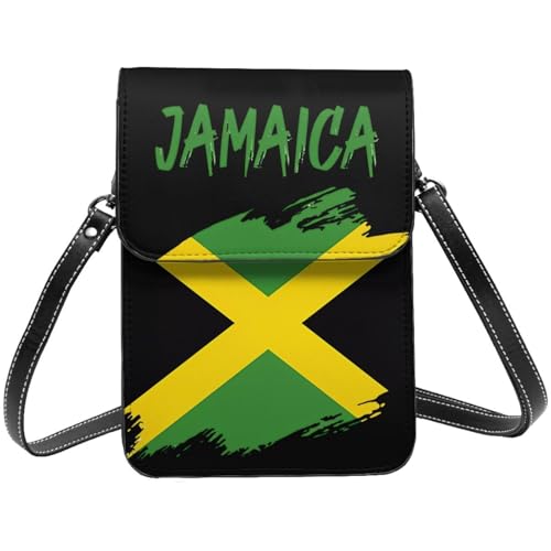 Forever Jamaica Jamaican Flag Leather Crossbody Phone Purse for Women Cute Wallet Bags Lightweight Mini Sling Bag