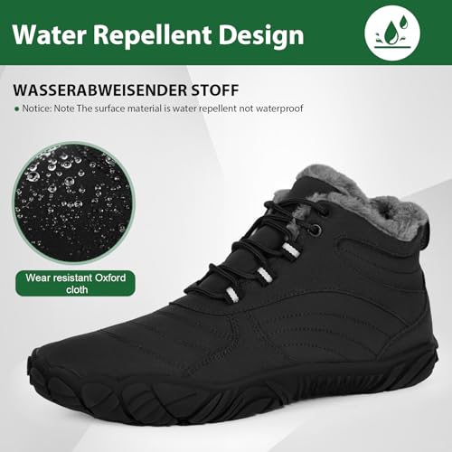 Hike Winter Barefoot Shoes Women Men, Winter Snow Boots Minimalist Suede Slouchy Shoes Waterproof & Wide Toe Box & Non-Slip Running Walking Boots Sneakers4