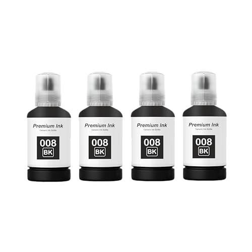 Image of Duplex DTC 008 Ink Compatible for Epson L6460, L6490, L15180, M15140, M15180, L6570, L6580, L15150, L15160 Printer (008 Black Ink 4 Pcs)