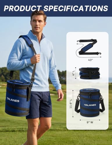 Image of 14-Can Insulated Golf Cart Cooler Bag Keeps Beverages Cold | Large Golf Cooler Sleeve with Adjustable Shoulder Strap & Collapsible Design, Ideal Gift for Golfers