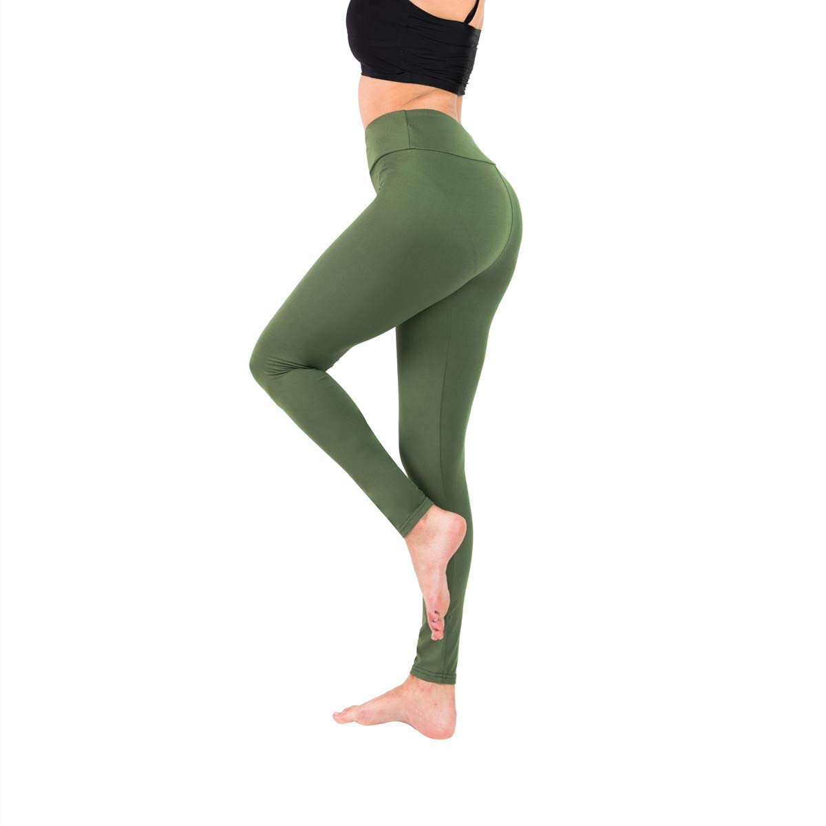 Baihetu High Waist Leggings with Inner Pocket Super Soft Yoga Pants for Women