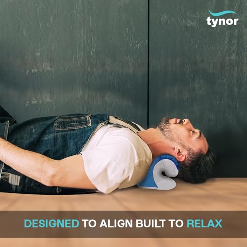 Image of TYNOR Neck Corrector & Relaxer, for Men & Women, Ergonomic Neck Support for Pain Relief & Relaxation, for Posture Alignment | Universal Size, 1 Unit (Blue)