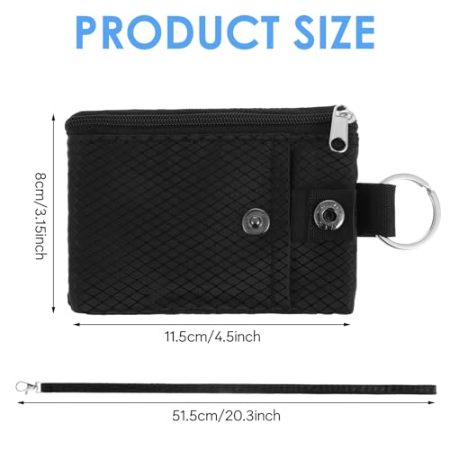 RFID Blocking Small Neck Wallet Water Resistant Zipper ID Case Pouch Travel Neck Wallet with Lanyard Keychain Badge Holder with ID Window for Women Men Boys Girls Cards Coin Daily Use2