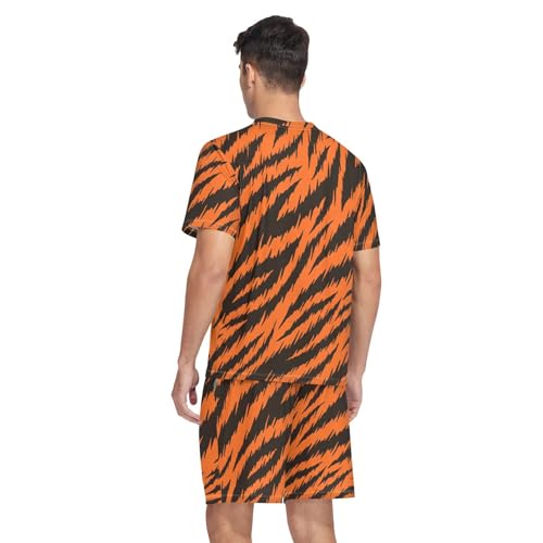 Men's Short Sleeve Pajama Set Summer Pj Short Set 2 Piece Loungewear Sleepwear with Pockets2