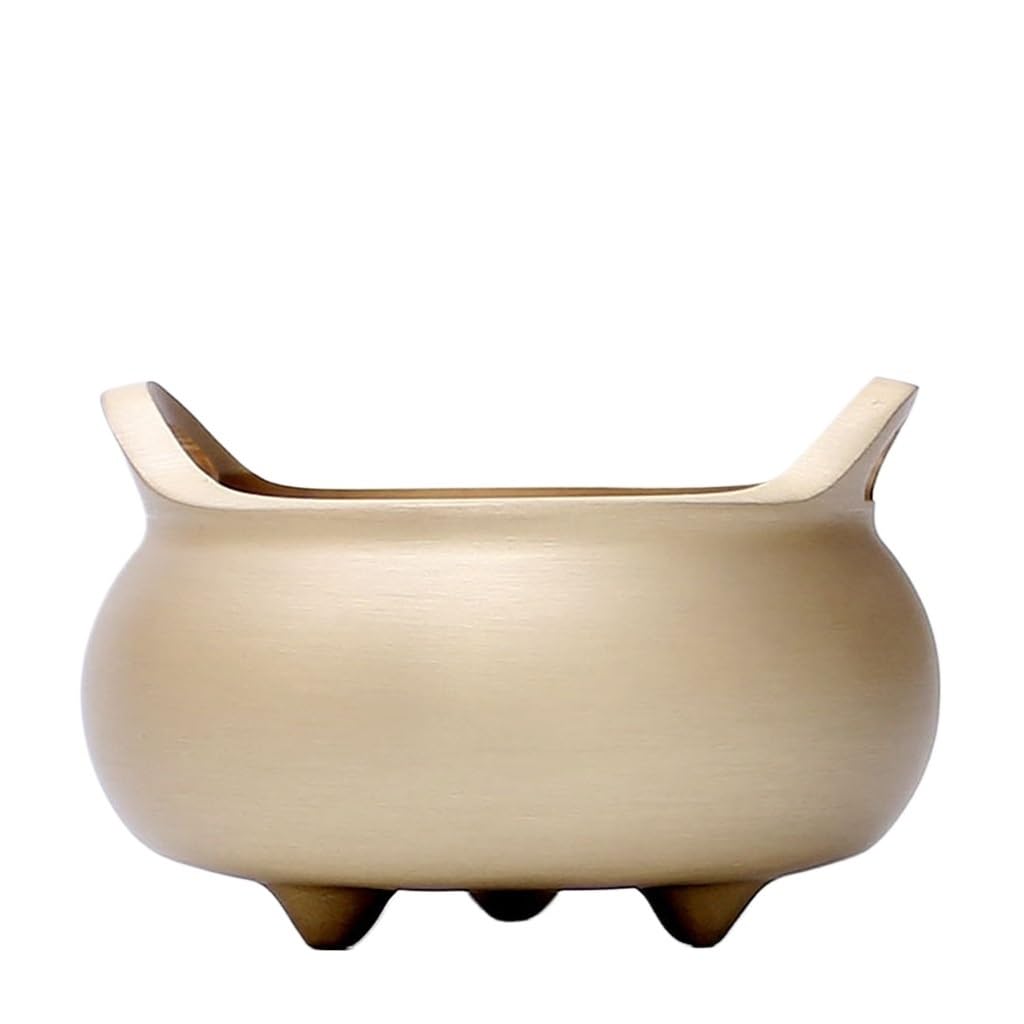 Quemador de incienso de cobre azul ZHCHAO horno Xuan de tres pies para decoración oriental