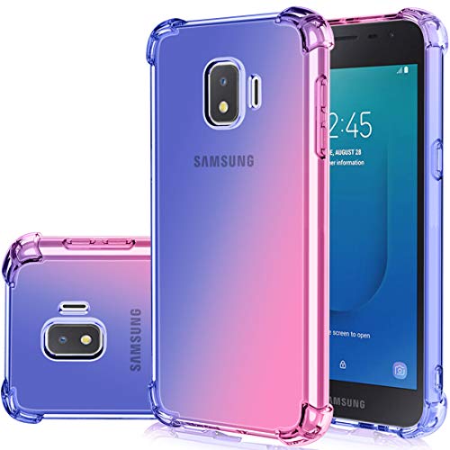 Gufuwo Hülle für Samsung Galaxy J2 2019 Hülle,Galaxy J2 Pure/J2 Core/J2 Shine/J2 Dash/J260 Phone Verlauf Hülle Schlanke Kratzfeste TPU-Schutzhülle mit Transparente Handyhülle für J2 Core blau/rosa
