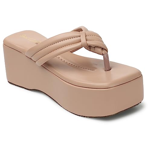 Image of Smart & Sleek Crossover-Strap Platform Heels Sandal for Women & Girls-F9