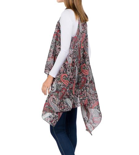 Image of Scarfand's Women's Sheer Open Front Lightweight Sleeveless Long Duster Cardigan Vest