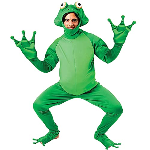 Kephay Adult Onesie Halloween Costume - Man's Frog Costume Suit Unisex Adult One Piece Jumpsuit Halloween Funny Outfits (Large)