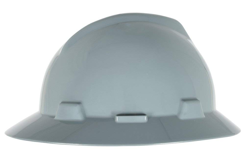 MSa Safety 10058319 V- Gard Slotted full-brim cappello, 1-touch Suspension, navy grigio