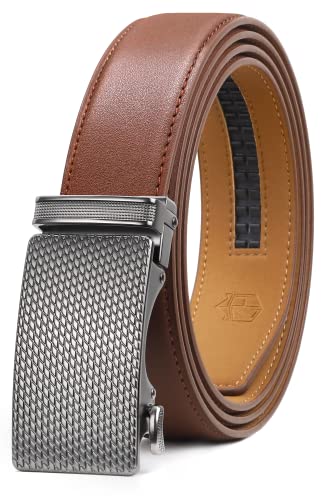 Image of Zitahli Belt Men,Leather Ratchet Belt for Men Dress Casual Every Day with Adjustable Buckle,Trim to Fit For Gift