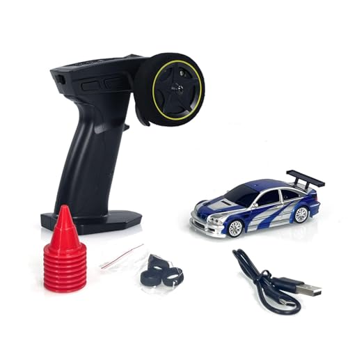 Image of FEXXA 1 /43 Scale RC Drift Race Car Gyro 4WD Ready to Go Mini Remote Control Car High Speed Model (1:43 RC Drift BWM M3 GTR-Blue)