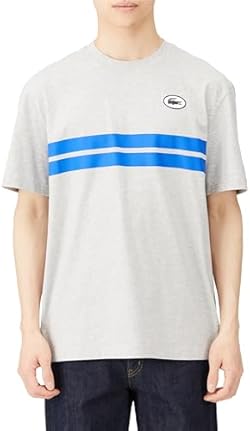 [ラコステ] 公式 フロントボーダーバックプリントTシャツ メンズ TH8590-99