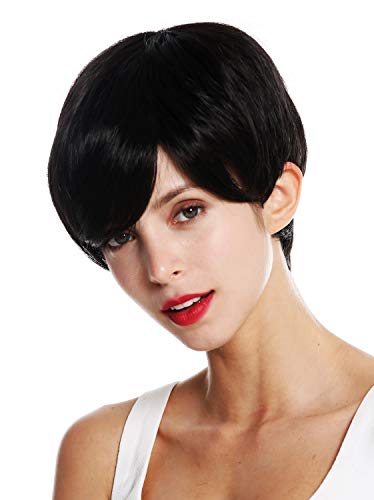 WIG ME UP - VK-32-2 quality women's wig very short boyish parting parted black brown, blackbrown (2), Length: approx. 20 cm - Image 3