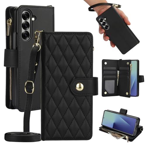 Samsung Galaxy Z Fold 7 étui fermeture éclair housse portefeuille support ZFold Z7 G