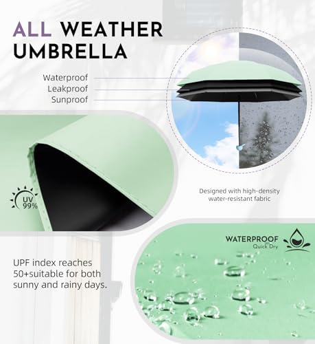 Image of LILAC Mini Travel Umbrella for Rain - 43 inch Large Coverage Small Compact Umbrella, Reinforced Strong Frame, Lightweight Portable Parasol with UPF 100+ UV Protection, Gifts for Adults, Seniors & Students