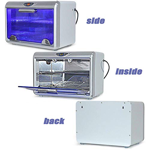 BoNew 10W UV&Ozone Sterilizer Disinfection Sanitizer Automatic Cabinet Drawer Manicure Tools Towel Ultraviolet Ozone Warm Heater SPA Equipment Sterilization Stainless Steel Box with LCD Display