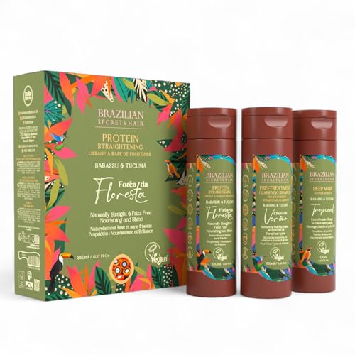 Brazilian Secrets hair - Força da Amazonia - KIT LISSAGE À LA PROTÉINE 3x120ml