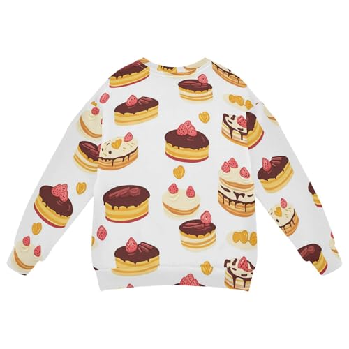 JUNZAN Cartoon Sweets Cakes Big Boys Hoodie Sweatshirt Long Sleeve Boys Sweat Shirt Sports 4T2