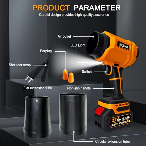 Image of Leaf Blower Cordless,Handheld Leaf Blower with 2x4.0Ah Batteries
