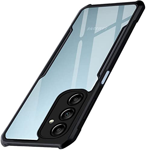 TheGiftKart Shockproof Crystal Clear Back Cover Case for Samsung Galaxy M14 5G | 360 Degree Protection | Protective Design | Transparent Back (PC & TPU | Black Bumper)- Best and cheap mobile covers in India