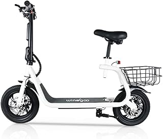 Windgoo Electric Scooter Adult, E Scooter with 35km Long Range, 12 Inches Folding Electric Scooter (White)