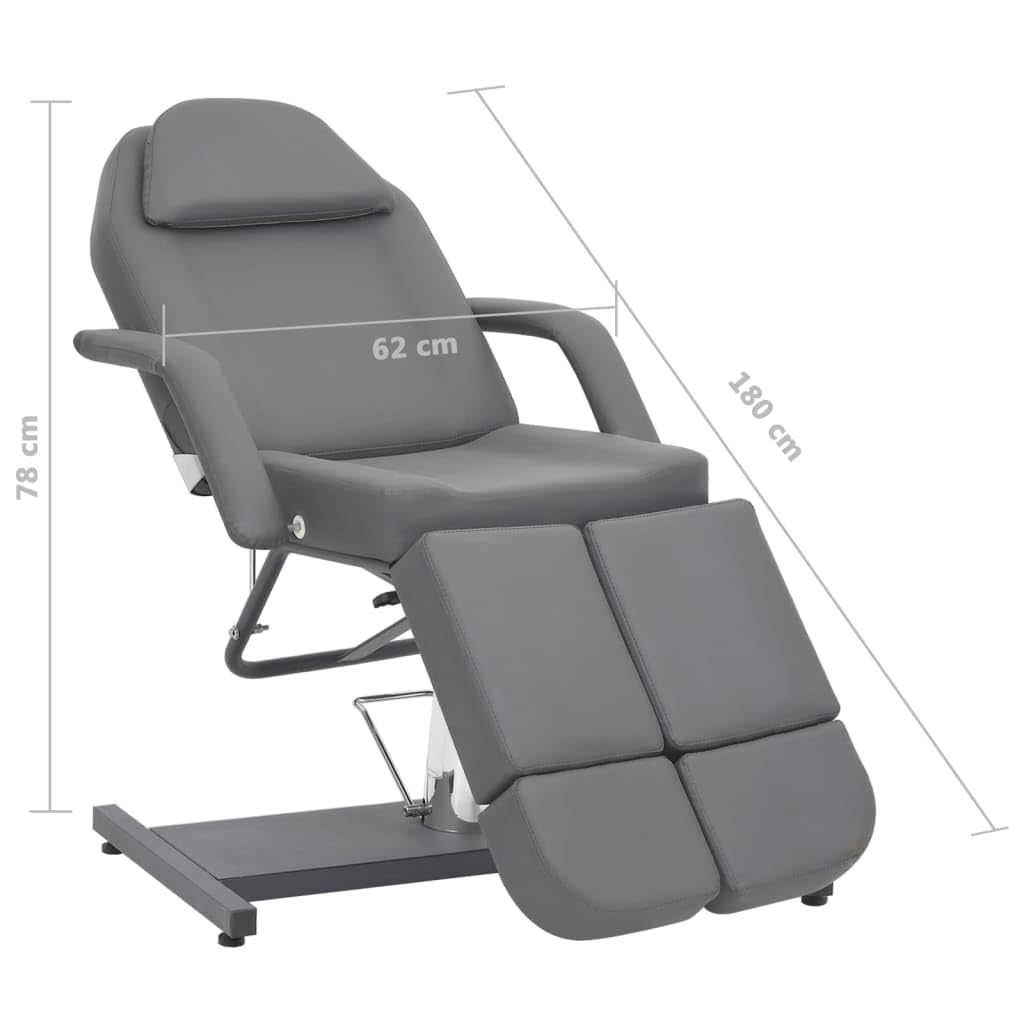 Générique Chaise de Traitement de beauté Similicuir Gris 180x62x78 cm,Santé & beauté,Hygiène personnelle,Massage & Relaxation,Fauteuils de Massage,110269
