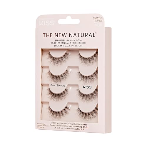 KISS The New Natural False Eyelashes Full Strip Lash Multipack 01, 4 works, Black, 1 pair (Pack of 1) - Image 3