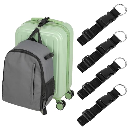 Add a Bag Luggage Straps, 4pcs Jacket Gripper Adjustable Luggage Hooks Holder Suitcase Belt Straps Carrying Clips with Luggage Connector and Hook Travel Accessories for Carry Your Extra Bags