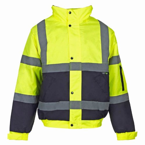 Supertouch 35541 HI-VIS 2-Tone Bomber Jacket - Yellow/Navy Blue