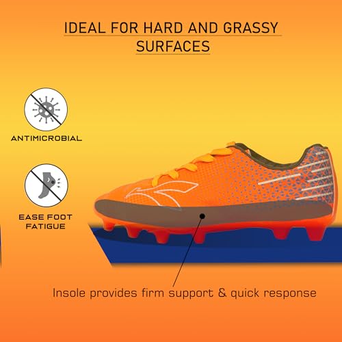 Image of KONEX Storm Studded Football Shoes for Boys | Waterproof Inner Lining with Lightweight Sole & Snug Fit Technology