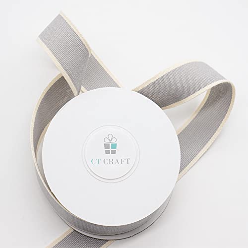 Ct Craft Llc Gray Cotton Ribbon With Ivory Edge (7/8 Inch (22Mm) X 10 Yards) | Home Decor, Wrapping Gifts & Custom Diy Crafts Decorative #TOP2