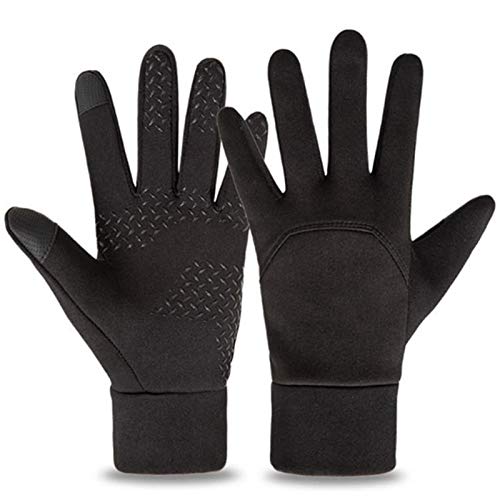 Winter Vollfingerhandschuhe, Outdoor Radfahren/Autofahren/Klettern Wasserdicht Rutschfeste Handschuhe, Plus Samt Fäustling Schwarz L Cover